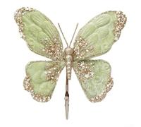 Seasonal For Christmas Tree Decoration Featuring Multicolor Glitter Sequins Flannel Butterfly with Lightweight Build and Ready to Hang Convenience (Green)