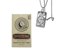 Seasonal Fox Tarot Deck - 78 Cards - English Language Coated Paper - Perfect for Beginners - Includes Tarot Necklace