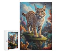 Seasonal Gift: Beyond Bobcat Reality, 1000 PCS, Wooden Jigsaw Puzzle for Adults, with A Decorative Finished Picture