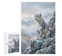 Seasonal Gift - Snow Leopard on Snowy Mountain Cliff, Challenging Puzzle for Adults, 1000 PCS, for Screen-Free Relaxation at Home
