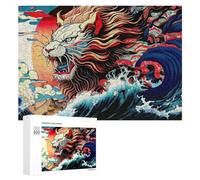 Seasonal Gift: Whimsical Waves A Lion's Tale, 300 PCS, Wooden Art Puzzle - for A Rewarding Weekend Challenge