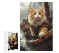 Seasonal Home Décor - Cat Captain And Mouse Crew, Decorative Jigsaw for Grown-Ups, 1000 PCS - for Quiet Evenings And Focused Play