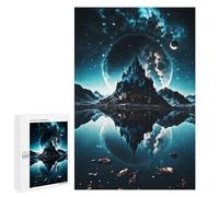 Seasonal Home Décor: Magical Temple with Starry, 1000 PCS, Wooden Brain Teaser for Adults, with A Decorative Finished Picture