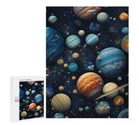 Seasonal Home Décor - Planetary Diversity in Space, Displayable Picture Puzzle, 500 PCS, for Screen-Free Relaxation at Home