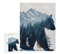 Seasonal Home Décor - Polar Bear Double Exposure, Displayable Picture Puzzle, 500 PCS, for Screen-Free Relaxation at Home