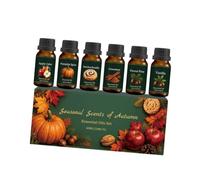Seasonal Indoor Oil Giftable Set | Autumn Home Scent Box with Six 10 Ml Bottles for Entryway Bathroom Bedroom Closet Corners, Warm Mood Lift