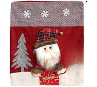 Seasonal Plush Chair Covers Slipcovers with Christmas Santa, Snowman, and ELK Designs for Home and For Dining Decoration (Santa)