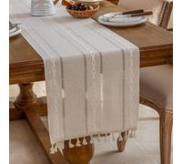 Seasonal Table for runner 33x180cm Embroidered Openwork Polyester Linen Fabric for Kitchen Dining Banquet Green Blue Brown White Pink(White)