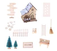 Seasonal Themed Miniature Wooden House Including Energy Efficient LED Lighting Safe For Kids Use House For Holiday Display