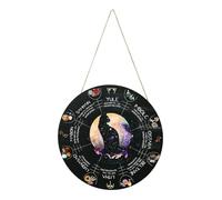 Seasonal Tracker - 12 Inch Pagan Wheel of the Year Calendar | Handcrafted Wall or Door Sign with and Celestial Symbols for Home, Altar, Yule, Christmas, Spiritual Space