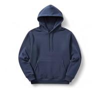Seasonal Vibes Men's Classic Navy Blue Pullover Hoodie | Cotton Blend Fleece Sweatshirt with Kangaroo Pocket - L