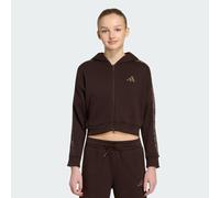 adidas Girl's Seasonals Animal Full Zip Hoodie Sweatshirt, Aurora Coffee/MULTICOLOR/earth strata, 13-14 Years