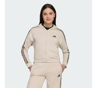 adidas Girl's Seasonals Animal Full Zip Hoodie Sweatshirt, Crystal Linen/MULTICOLOR/dark brown, 9-10 Years