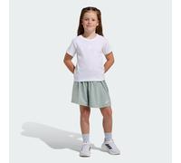 adidas Girl's Seasonals Glam Short Set, white/silver met., 7-8 Years