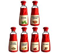 Seasoning Apron Costume | 6 Set Comfortable Adjustable Fancy Dress Outfit,Chef Hats and Aprons | for Parties Events Role Playing Family Food Pizza Women Team