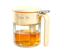 Seasoning Bottle | Easy Access with Spoon - Kitchen Glass Condiment Bottle - for Sugar Vinegar Sesame Salt Meal Prep Dish Serving Catering Truck Camping