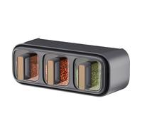 Seasoning Box Storage Organizer, Kitchen Wall Organizer With Spoons, Clear Wall Mounted Rack, Kitchen Storage And Organization, Food Storage Tool, Space-saving Spices Rack, Salt Sugar Jars