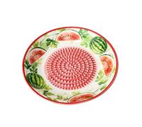 Seasoning Grater Plate Ceramic Garlic Server, Crimson Watermelon