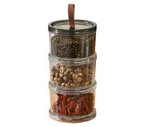 Seasoning Jars, Clear Seasoning Box, Airtight Stackable Bottle Organization Space-Saving Design for Home Dish Counter Cabinet Family