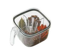 Seasoning Organizer Box - Seasoning Box with Cover, Multi Grid Storage Seasoning Bottle | Clear Seasoning Storage Box Container, Kitchen Condiment Jars Snack Food Holder for Salt Pepper Powder