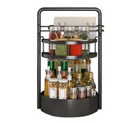 Seasoning Spinner - 2 Tier Tissue Holder Double Layer Rotating Tray | Kitchen Rotating Spice Rack Seasoning Holder for Condiment Jar Kitchen Cabinet