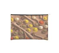 Seasonings Print Patterns Reusable Paper Cosmetic Bag Waterproof & Lightweight for Travel, School & Daily Use Full-Print Design Women, Students, Eco-Conscious