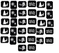 Seasons and Holidays Tattoo Glitter Stencils Collection (Winter Tattoo Stencils)