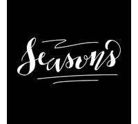 Seasons and Lettering Engraving Decals 42x93.8cm Glass Stickers White