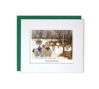 "Seasons Bleetings" Mounted Greeting Card by Thomas Joseph - Christmas Sheep Range