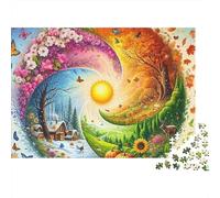 Seasons Change Jigsaw Puzzle 1000 Piece Jigsaw Puzzle Paper Puzzle Game for Adults Sun Nature Relaxation Focus Gift 38x26cm/1000pcs