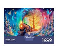 Seasons Clover 1000Pieces JigsawPuzzlesWinter Train Forest KidsforAdult Colourful Brainteasing Age12+byth HomeDecoration Uncover The Puzzle 52x38cm/1000pcs