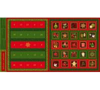 Seasons Greetings Advent Calendar 100% Cotton Quilting Panel Fabric