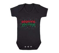 Seasons Greetings Decorative Baby Grow Vest, 0-3 Months, Black
