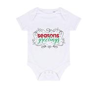 Seasons Greetings Decorative Baby Grow Vest, 0-3 Months, White