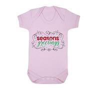 Seasons Greetings Decorative Baby Grow Vest, 6-12 Months, Pastel Pink
