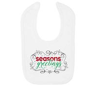 Seasons Greetings Decorative Cotton Baby bib - White