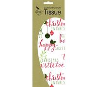 Seasons Greetings Mistletoe Christmas Printed Patterned Tissue Wrapping Paper Deva Designs 4 Sheets 50 x 70 cm