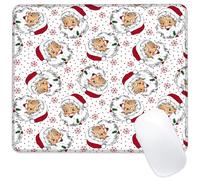 Season's Greetings Mouse Pad Square Mouse Mat Non-Slip Rubber Base Mousepad with Stitched Edge, Portable MousePads for Desk Computers Laptop Office, 9.5x8 Inches