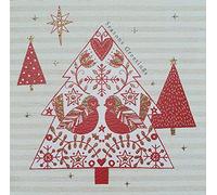 Seasons Greetings Robin and Tree Christmas Card