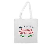 Season's greetings santa's sleigh [BCX] tote style shopping bag - white