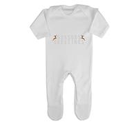 Seasons Greetings Style 2 Reindeer Baby Romper Jumpsuit with feet, 0-3 Months, White