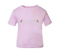 Seasons Greetings Style 2 Reindeer Short Sleeve Cotton Kids t Shirt, 2-3 Years, Pastel Pink