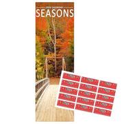 Seasons Slim Calendar 2026 | 12 Month Wall Calendar | January to December 2026 | With Free Organisational Stickers, Seasons Views Gift