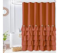 Seasonwood Orange Shower Curtain 72" W x 72" L,Dark Orange