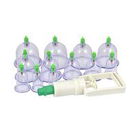 SEASPIRIT 12 Cupping Cups Bio Magnetic Traditional Chinese Therapy Cupping Set Household Pull Out Vacuum Cupping Kit/Chinese Massage Medical Cupping Set Suction Acupuncture with Extension Tube
