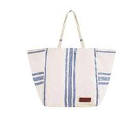 Seaspray Womens Jute Cotton Lucy Stripe Beach Bag In White and Blue