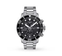Tissot Seastar T120.417.11.051.00 Men's Chronograph Watch - 45mm Black Dial Steel Bracelet