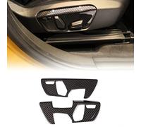 Seat Adjustment Button Panel Cover Trim Fit for Toyota Supra GR A90 A91 MK5 2018-2022, Car Seat Adjustment Switch Panel Frame is made from stainless steel material, 2PCS (Carbon fiber pattern)
