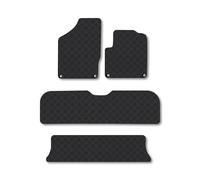 Seat Alhambra (1996-2010) Rubber Car Mats Accessories Tailored Fit Compatible Accessory Waterproof Protection Non-Slip Floor Mats Full Coverage Durable Front Rear Set Coverage with Clips