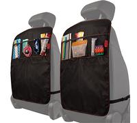 Seat Back Protectors (2 pack) - Car Kick Mats with Odor Free, Premium Waterproof Fabric, Reinforced Corners to Prevent Sag, and 3 Mesh Pockets for Great Storage